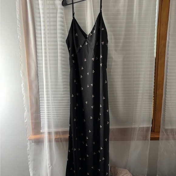 Black midi dress with light pink bows NWT - Picture 2 of 4